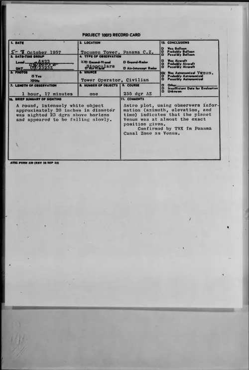 First page of 1957.10 - 6970864 - Tocumen Tower, Panama C.Z