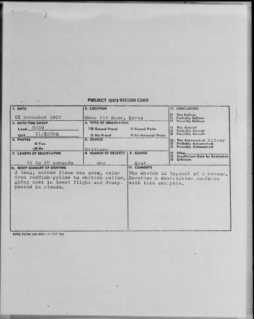 First page of 1957.11 - 6782695 - Osan Air Base, Korea