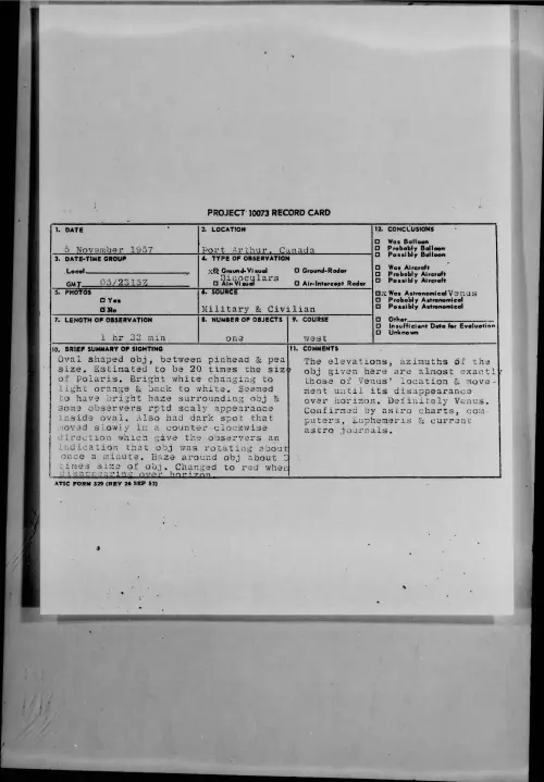 First page of 1957.11 - 7230691 - Port Arthur, Canada