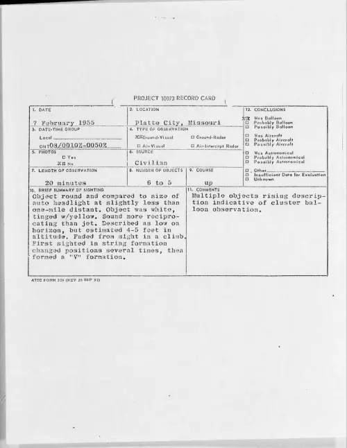 First page of 1955.02 - 6968354 - Platte City, Missouri