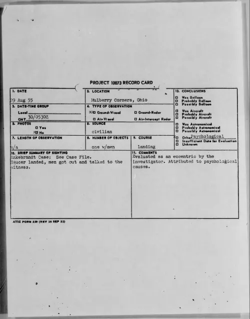 First page of 1955.08 - 6972480 - Mulberry Corners, Ohio