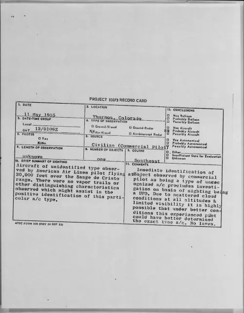 First page of 1955.05 - 6960110 - Thurmon, Colorado