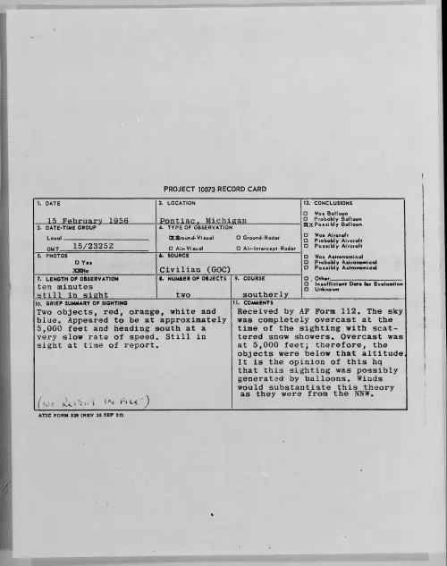 First page of 1956.02 - 7340536 - Pontiac, Michigan