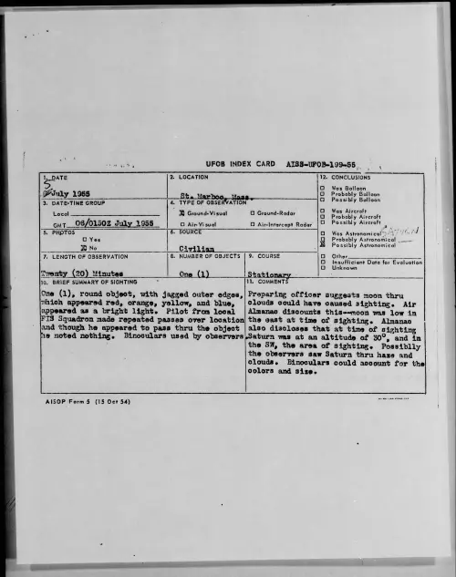 First page of 1955.07 - 6968299 - St. Marboo, Mass