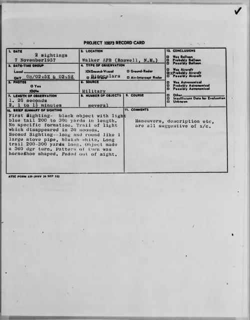 First page of 1957.11 - 6781675 - Walker AFB (Roswell, N.M.)