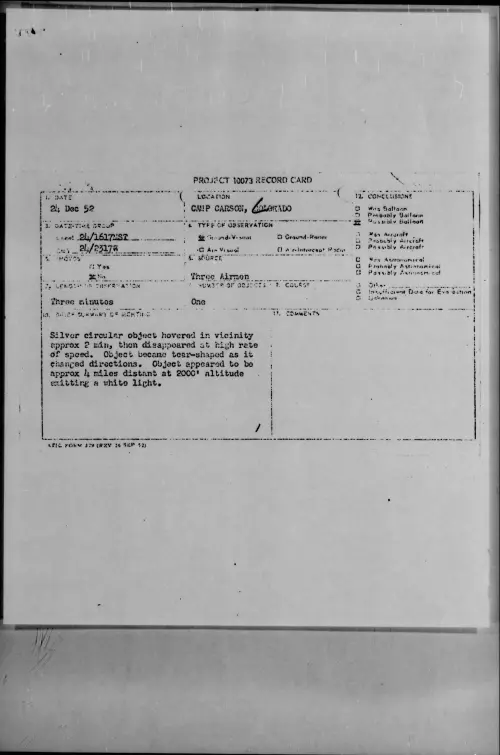 First page of 1952.12 - 9170641 - CAMP CARSON, COLORADO
