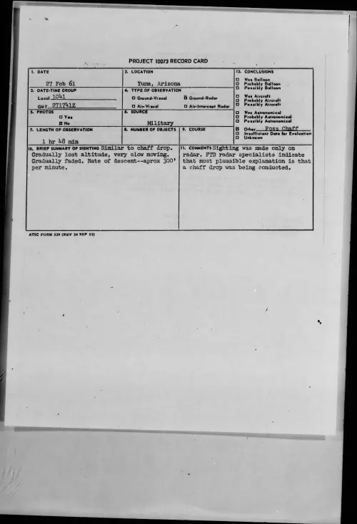 First page of 1961.02 - 8638489 - Yuma, Arizona