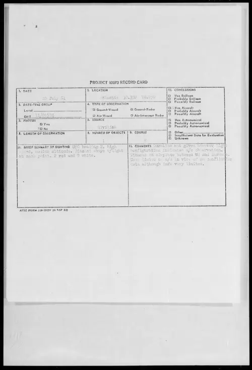 First page of 1961.07 - 8694934 - Atlantic 30.30N 76.25W