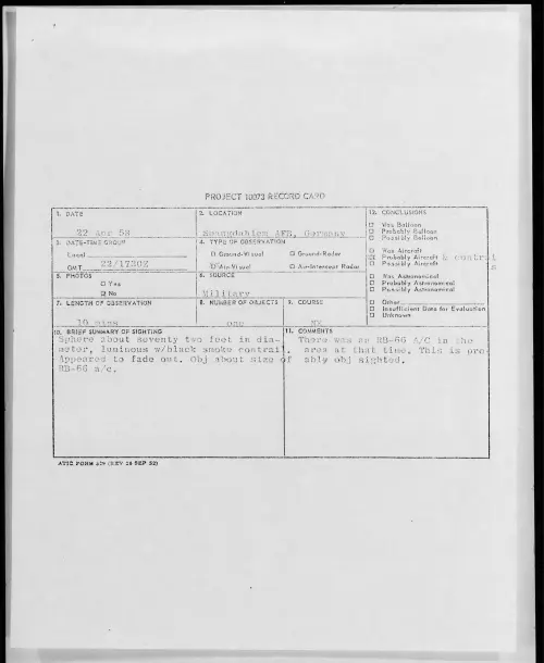 First page of 1958.04 - 6968604 - Spangdahlem AFB, Germany