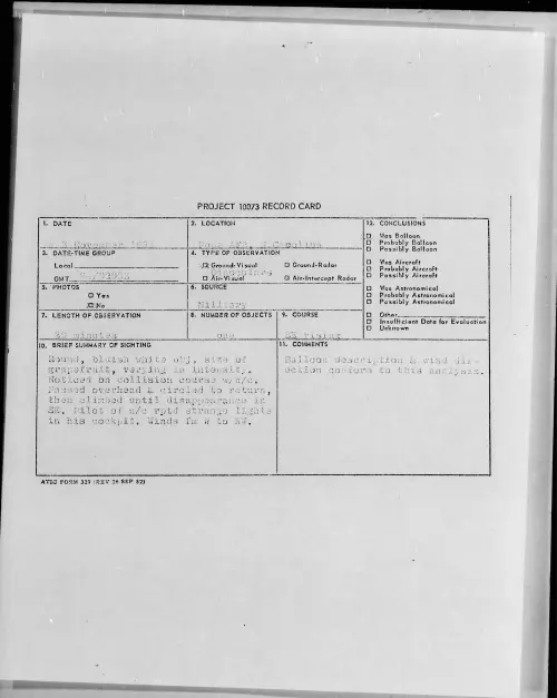 First page of 1958.11 - 7202112 - Pope AFB, N. Carolina
