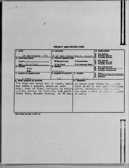 First page of 1958.09 - 8868780 - N Of San Bernandino, Calif