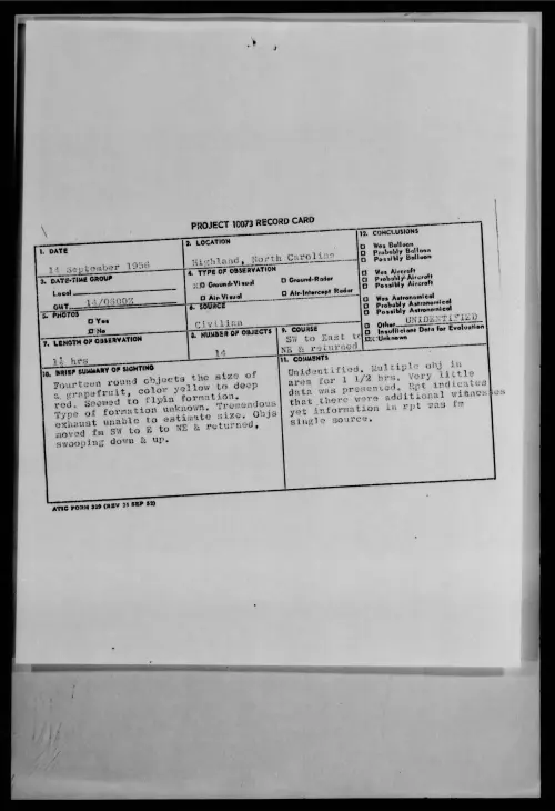 First page of 1956.09 - 7070905 - Highland, North Carolina