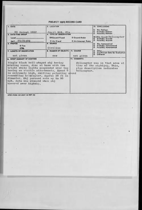 First page of 1957.08 - 6969008 - Cecil NAS, FLa