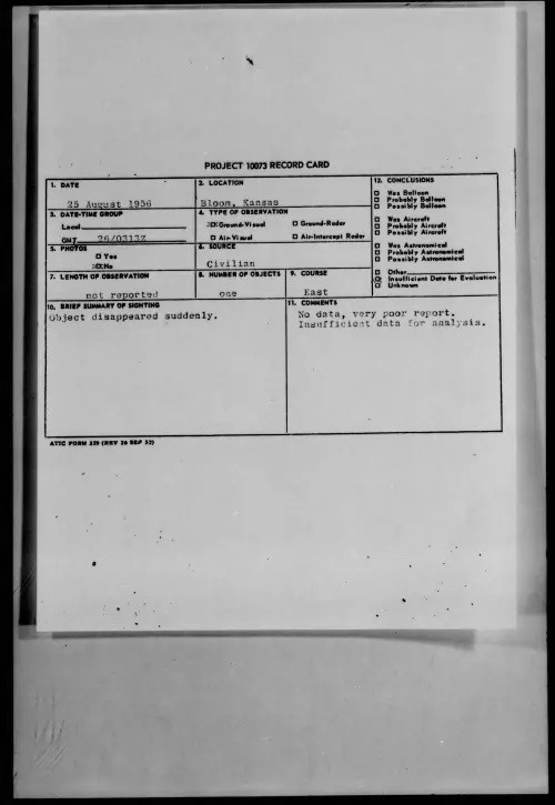 First page of 1956.08 - 7070161 - Bloom, Kansas
