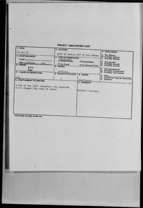 First page of 1955.07 - 6970021 - Gulf of Mexico Off of New Orleans