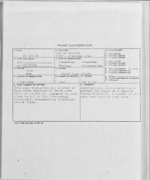 First page of 1958.01 - 6958966 - Sea of Okhotsk USSR-Japanese Area