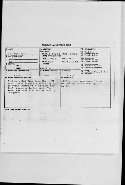 First page of 1957.07 - 6963536 - Between Amarillo and El Paso, Texas