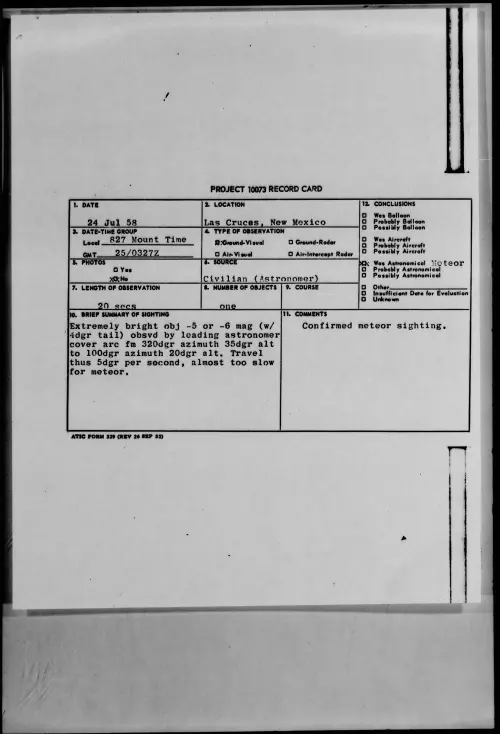 First page of 1958.07 - 8856871 - Las Cruces, New Mexico