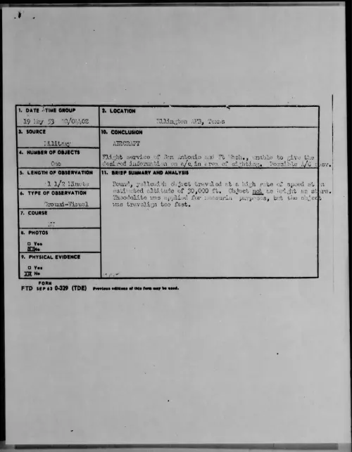 First page of 1953.05 - 6384903 - Ellington AFB, Texas