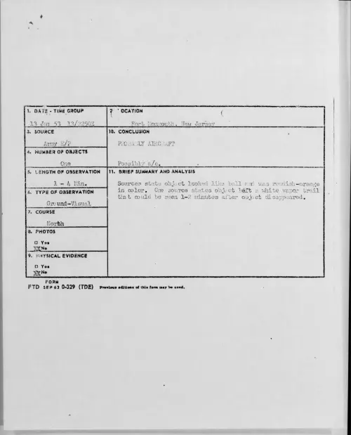 First page of 1953.01 - 9544158 - Fort Monmouth, New Jersey