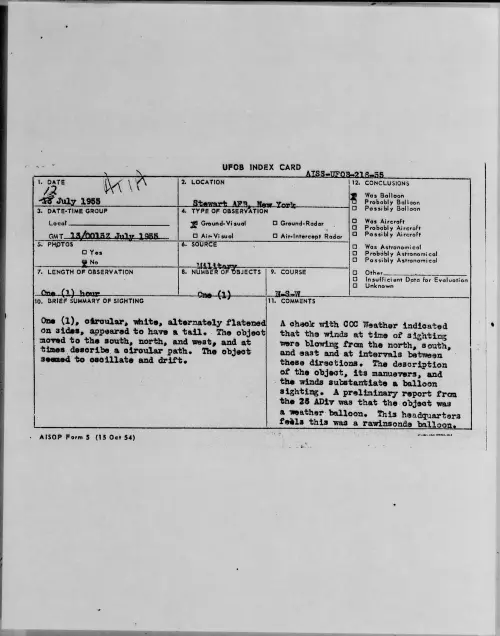 First page of 1955.07 - 6969451 - Steward AFB, New York