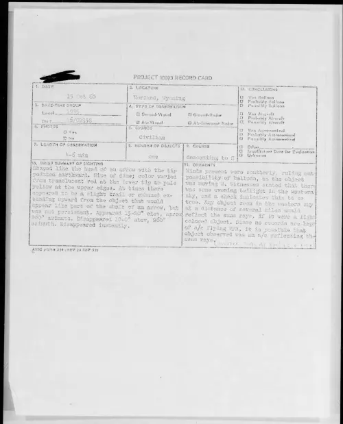 First page of 1960.10 - 8234515 - Worland, Wyoming