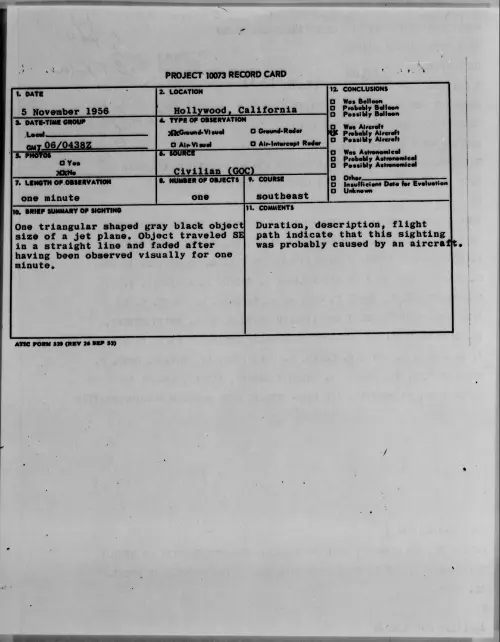 First page of 1956.11 - 7073207 - Hollywood, California