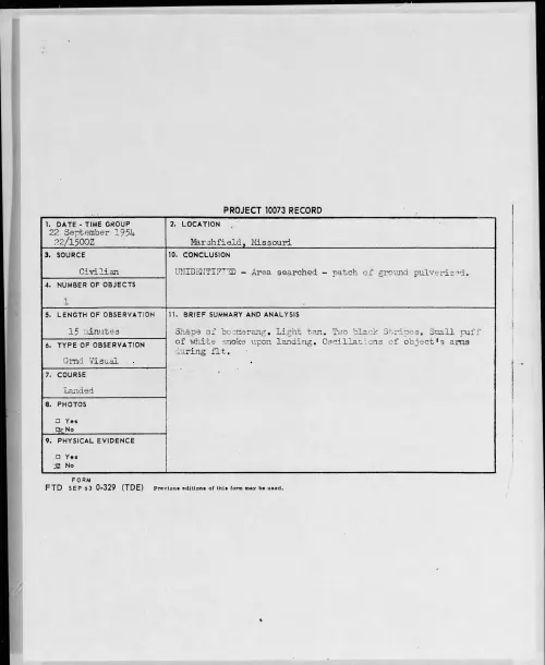 First page of 1954.09 - 8726945 - Marshfield, Missouri