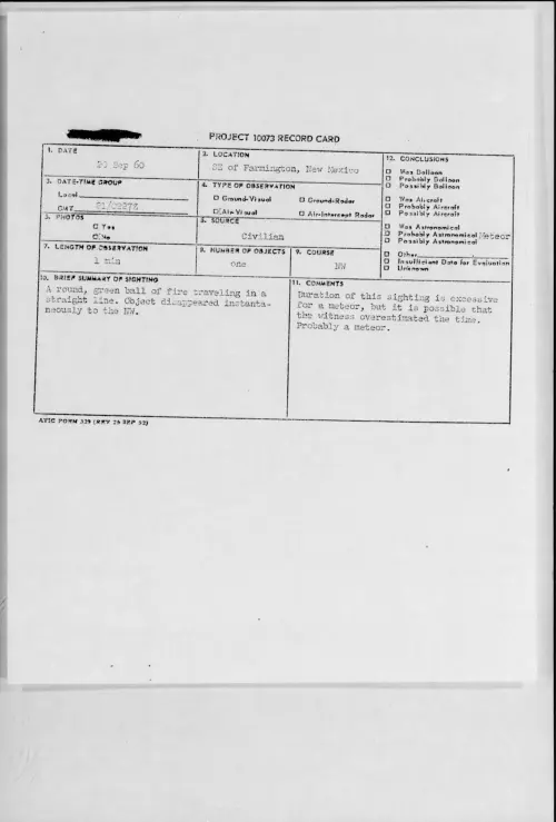 First page of 1960.09 - 8229970 - SE of Farmington, New Mexico