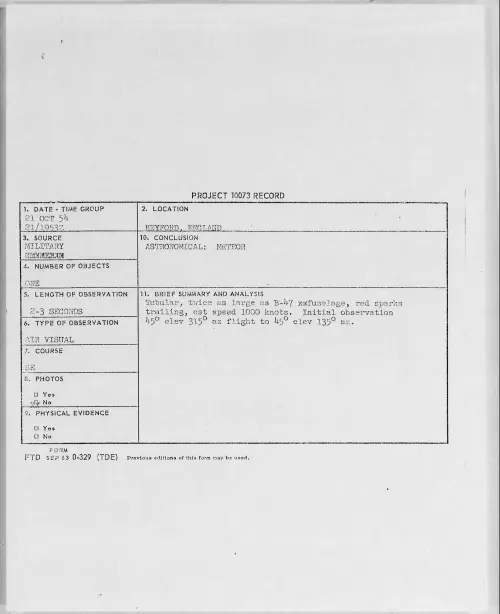 First page of 1954.10 - 8727665 - HEYFORD, ENGLAND