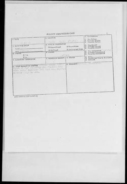 First page of 1961.07 - 8695759 - 2316N 6927W ATLANTIC