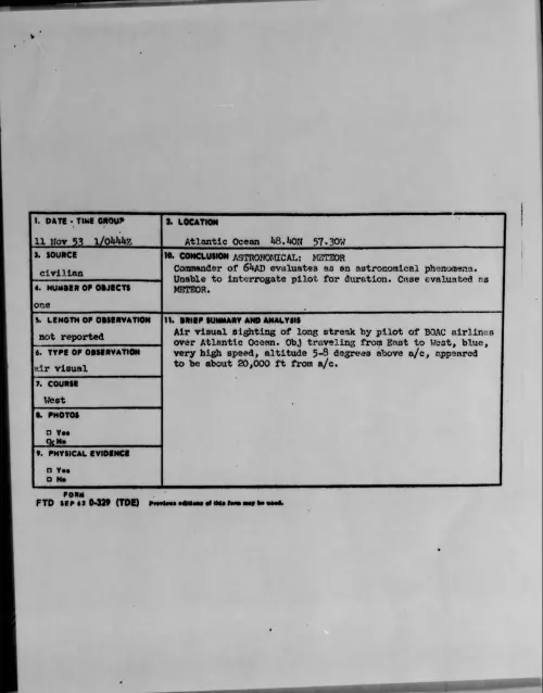 First page of 1953.11 - 6778827 - Atlantic Ocean 48.40N 57.30W