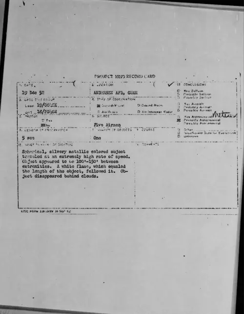 First page of 1952.12 - 9170520 - ANDERSEN AFB, GUAM