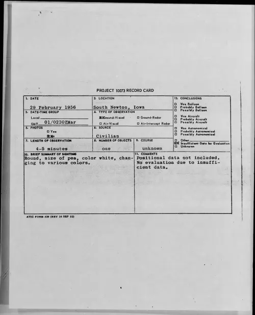 First page of 1956.02 - 7340665 - South Newton, Iowa