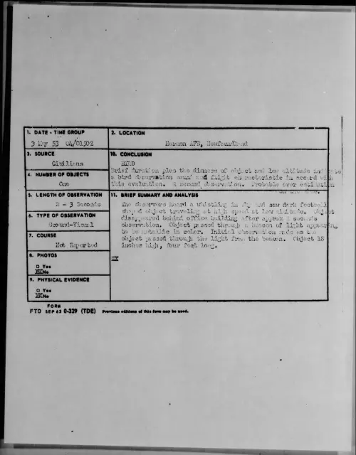 First page of 1953.05 - 6384768 - Harmon AFB, Newfoundland