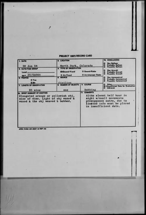 First page of 1958.06 - 8849529 - North Park, Colorado