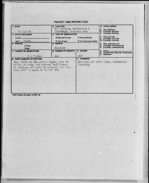 First page of 1959.09 - 6958222 - RAF Station