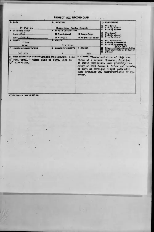First page of 1961.02 - 8637512 - Humboldt, Sask, Canada