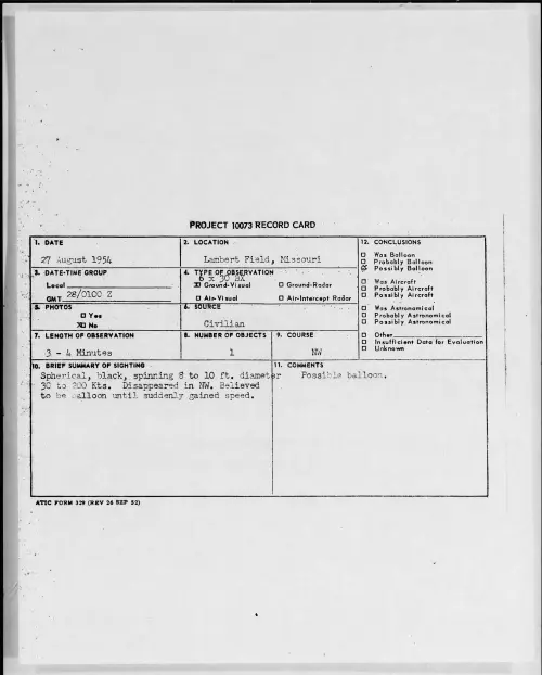 First page of 1954.08 - 8726360 - Lambert Field, Missouri
