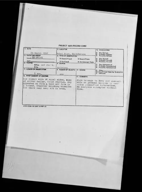 First page of 1957.03 - 6787538 - Point Mugu, California