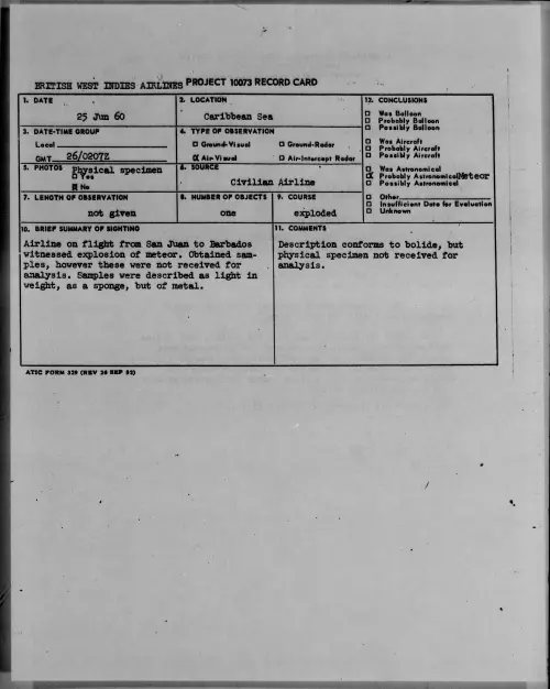 First page of 1960.06 - 7813890 - Caribbean Sea