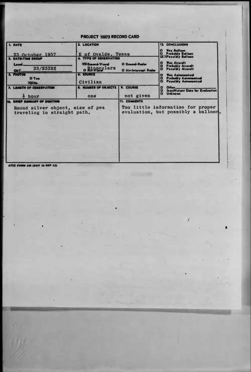 First page of 1957.10 - 6973204 - E of Ovalde, Texas