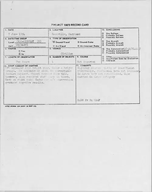 First page of 1954.06 - 8713506 - Rockville, Maryland