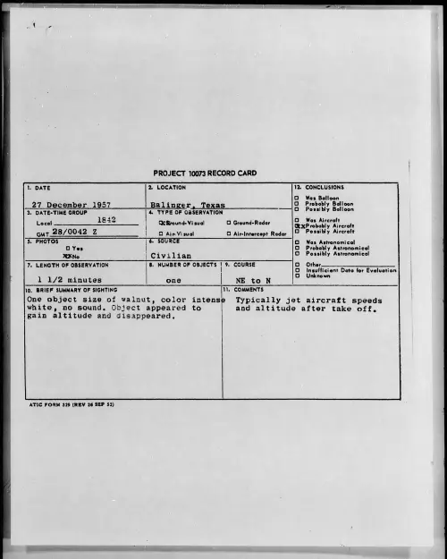 First page of 1957.12 - 6971317 - Balinger, Texas