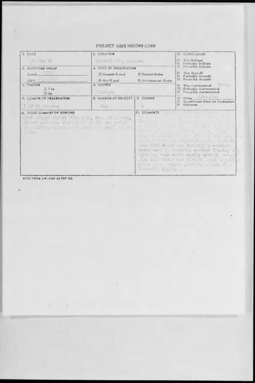First page of 1961.05 - 8686237 - Maxwell AFB, Alabama