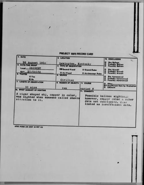 First page of 1958.08 - 8865559 - Lexington, Kentucky