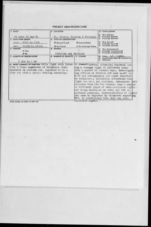 First page of 1961.03 - 8673467 - Ft. Pierce, Florida and Vicinity