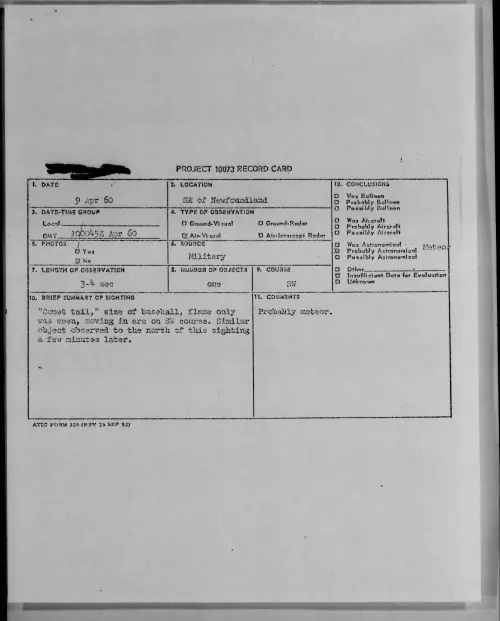 First page of 1960.04 - 7811761 - SE Of Newfoundland