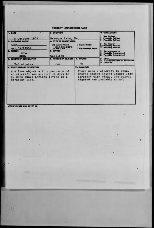 First page of 1957.10 - 6971058 - Presque Isle, Me