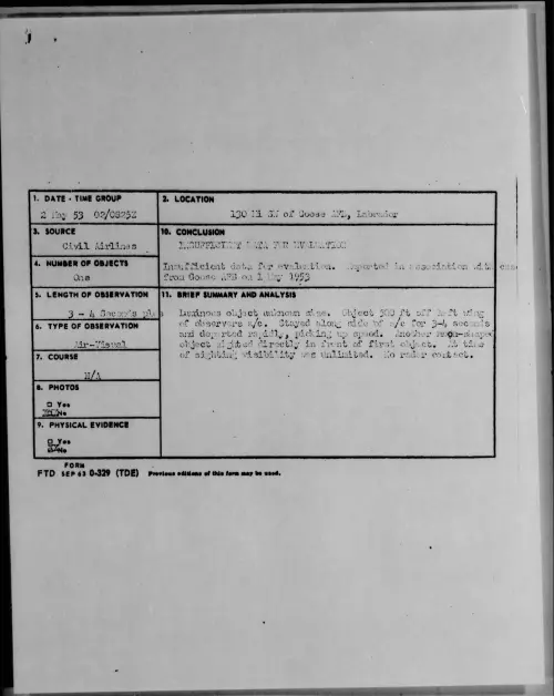 First page of 1953.05 - 6384762 - 130 Mi 3W of Goose AFB, Labrador